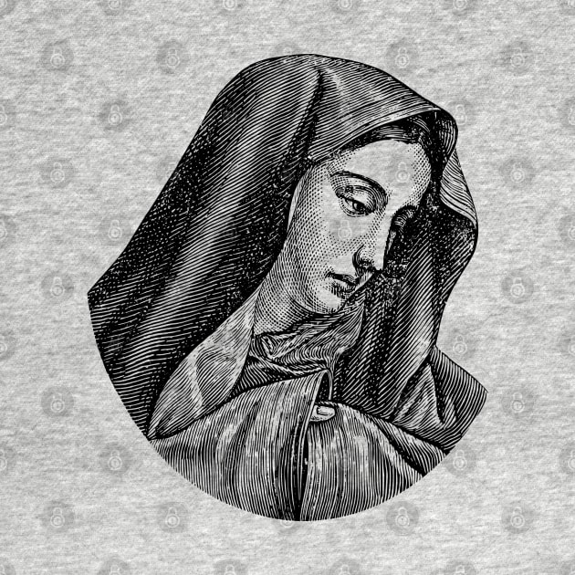 Vintage Virgin Mary Illustration by AltrusianGrace